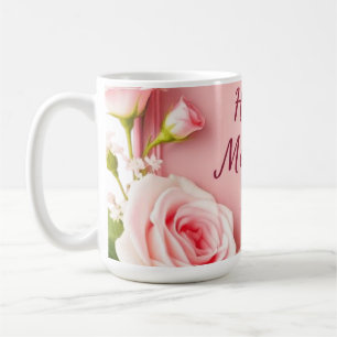 Elegante Pink-Rosen-Grußkarte zum Muttertag Kaffeetasse