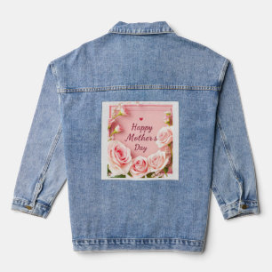 Elegante Pink-Rosen-Muttertagsgruß Jeansjacke
