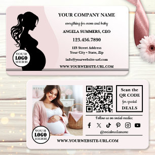 Elegante Pink Schwangerschaft Mutter und Baby Einz Visitenkarte