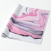 Elegante PINK SCHWARZ-WEISS MARBLE TEXTURE Geschenkpapier (Ungerollt)