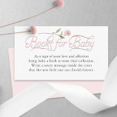 Elegante Pink Script Books für Baby Girl Shower Begleitkarte