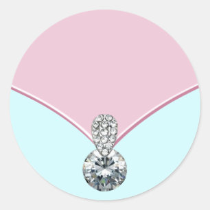 Elegante Pink Türkis Blaue Diamant Aufkleber