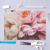 Elegante Pink- und Peach-Peonies Seidenpapier (Handwerk)