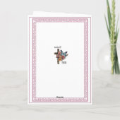 Elegante Pink und White Crib Baby Baptisk Karte (Rückseite)