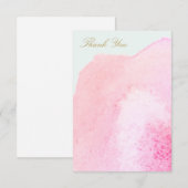 Elegante Pink Watercolor Vielen Dank Dankeskarte (Vorne/Hinten)