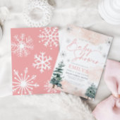Elegante Pink Winter Baby Dusche Einladung