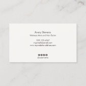 Elegante Pinke Gold Gestreifte Visitenkarte (Rückseite)