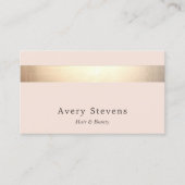 Elegante Pinke Gold Gestreifte Visitenkarte (Vorderseite)