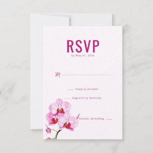 Elegante Pinke Orchidee Antwort erbeten