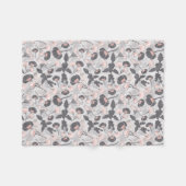 Elegante, pinkfarbene, graue Blume Fleecedecke (Vorderseite (Horizontal))
