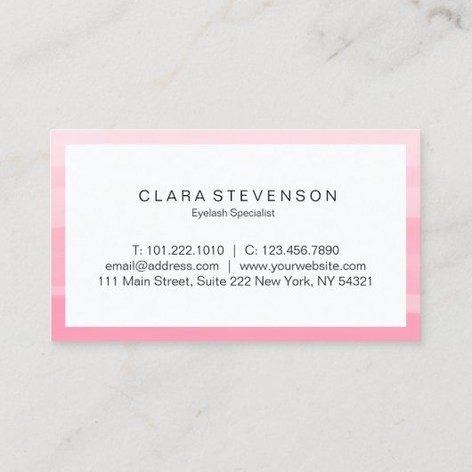 Elegante Pinselstriche in Rosa, Wasserfarbe, Pinse Visitenkarte (Rückseite)