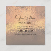 Elegante Pinselstriche Rose Quadratische Visitenkarte (Rückseite)