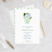 Elegante Pistachio White Gender Neutral Baby Dusch Einladung