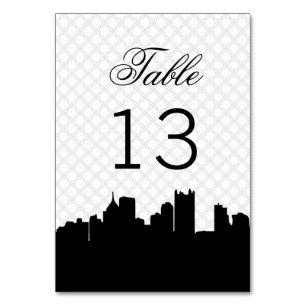 Elegante Pittsburgh Black and White Lace Wedding Tischnummer