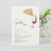 Elegante Pizza & Wine Perfect Pair Probe Dinner Einladung (Stehend Vorderseite)