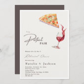 Elegante Pizza & Wine Perfect Pair Probe Dinner Einladung (Vorne/Hinten)