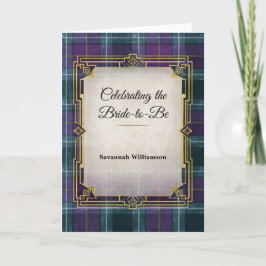 Elegante Plaid Art Deco Brautparty Karte