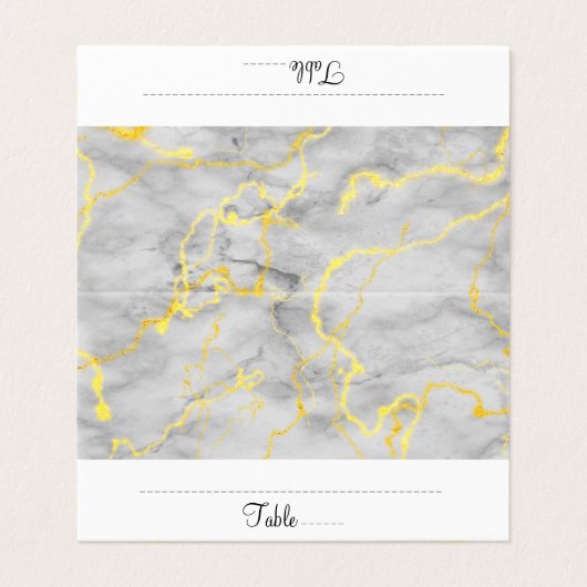 Elegante Platzkarte aus grauem Marmor (Außenseite Aufgefaltet)