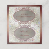 Elegante Platzkarte der Herbsthochzeit (Außenseite Aufgefaltet)