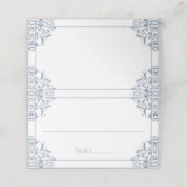 Elegante Platzkarte Zeltkarten - Nadine (Dusty Blu (Außenseite Aufgefaltet)