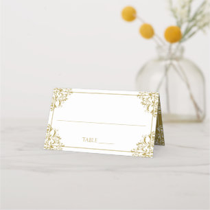 Elegante Platzkarte Zeltkarten - Nadine (Gold)