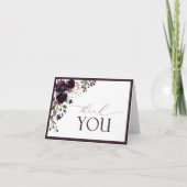 Elegante Plum Lila floral Dankeschön Karte (Vorderseite)