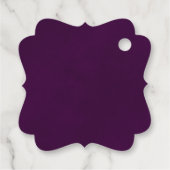 Elegante Plum Lila & Gold Curls Hochzeit Vielen Da Geschenkanhänger (Rückseite)