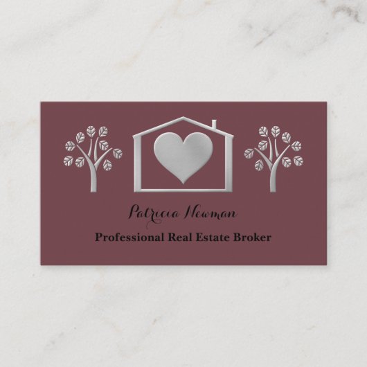 Elegante Plum Pro Real Anwesen Broker Business Car Visitenkarte (Vorderseite)