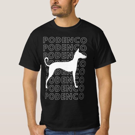 Elegante Podenco Silhouette T-Shirt (Vorderseite)