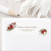 Elegante Poinsettia Blume Taufe Rücksendeadresse (Insitu)