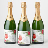 Elegante Poinsettia Cocktail Rezept Champagner Schaumweinetikett (Flaschen)