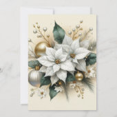 Elegante Poinsettia Feierlichkeiten Einladung (Rückseite)