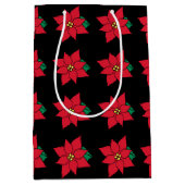 Elegante Poinsettia Geschenktasche Mittlere Geschenktüte (Vorderseite)