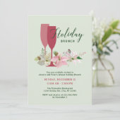 Elegante Poinsettia Holiday Brunch Einladung (Stehend Vorderseite)