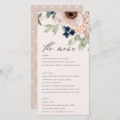 Elegante Poinsettia Pine Cone Wedding Menu Card Dankeskarte (Vorne/Hinten)