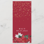 Elegante Poinsettia Rotes Weihnachtsmenü Menükarte (Rückseite)