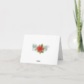 Elegante Poinsettia Weihnachtsgrüße Feiertagskarte (Rückseite)