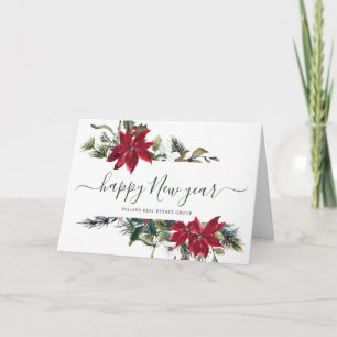 Elegante Poinsettia Weihnachtsgrüße Feiertagskarte