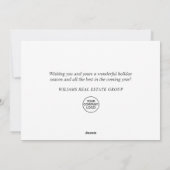 Elegante Poinsettia Weihnachtsgrüße Feiertagskarte (Rückseite)