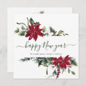 Elegante Poinsettia Weihnachtsgrüße Feiertagskarte (Vorne/Hinten)