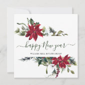 Elegante Poinsettia Weihnachtsgrüße Feiertagskarte (Vorderseite)