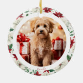 Elegante Poinsettia - Zwei Foto Keramik Ornament (Hinten)