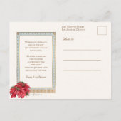 Elegante Poinsettias in dekorativem Goldrahmen Postkarte (Rückseite)