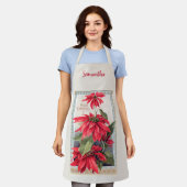 Elegante Poinsettias in dekorativem Goldrahmen Schürze (Getragen)