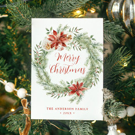 Elegante Poinsettias und Grünanlagen, nicht Foto Feiertagskarte