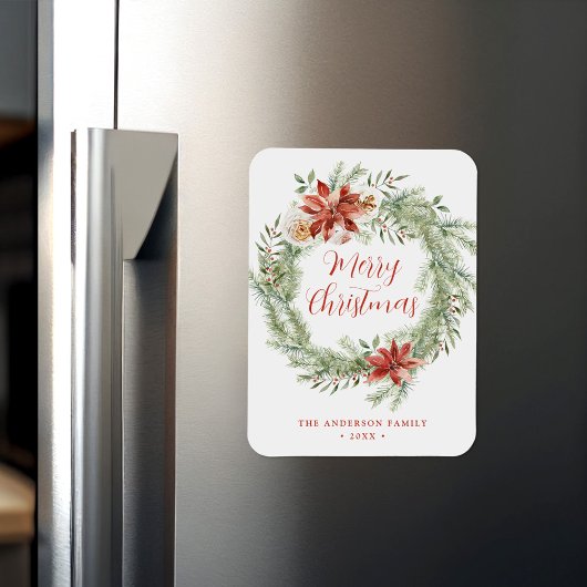 Elegante Poinsettias und Grünanlagen, nicht Foto Magnet