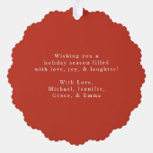 Elegante Poinsettias und Grünanlagen Nicht-Foto Ur Ornament Karte (Rückseite)