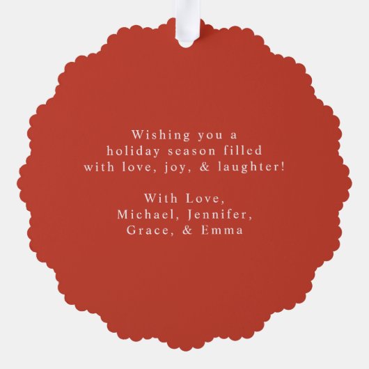 Elegante Poinsettias und Grünanlagen Nicht-Foto Ur Ornament Karte (Rückseite)