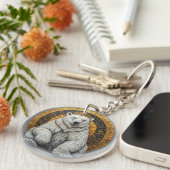 Elegante Polar Bear Illustration Schlüsselanhänger (Vorderseite rechts)