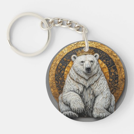 Elegante Polar Bear Illustration Schlüsselanhänger (Vorderseite)